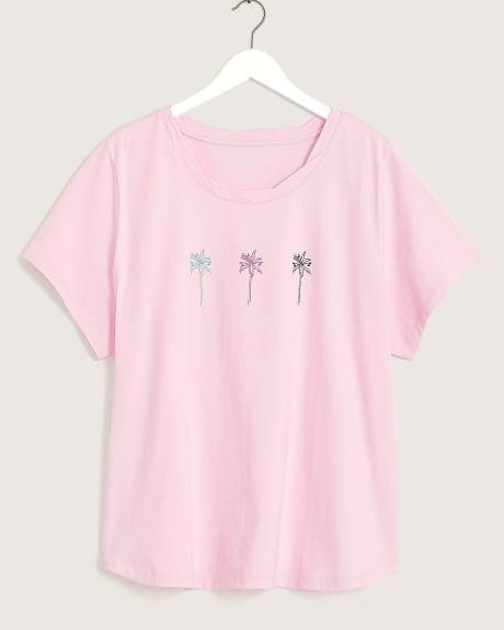 Cotton Pyjama Tee, Palm Tree Print - ti VOGLIO