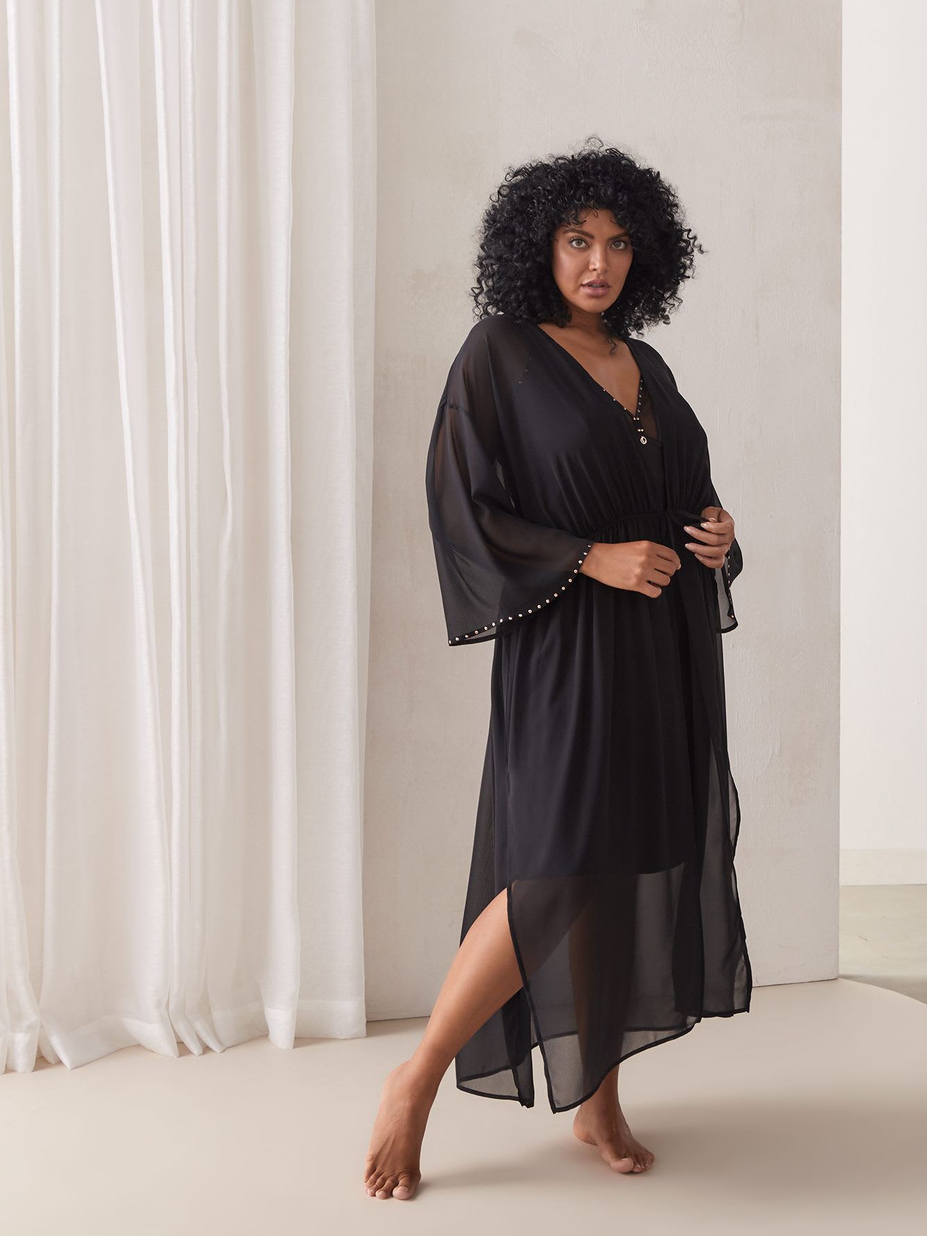 long chiffon robe