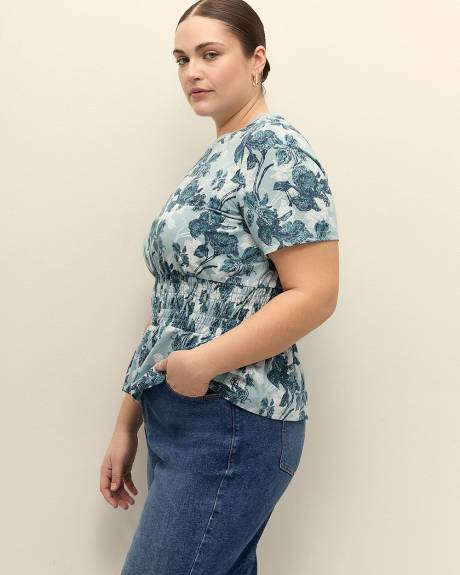 Knit Top with Smocked Waist - Addition Elle
