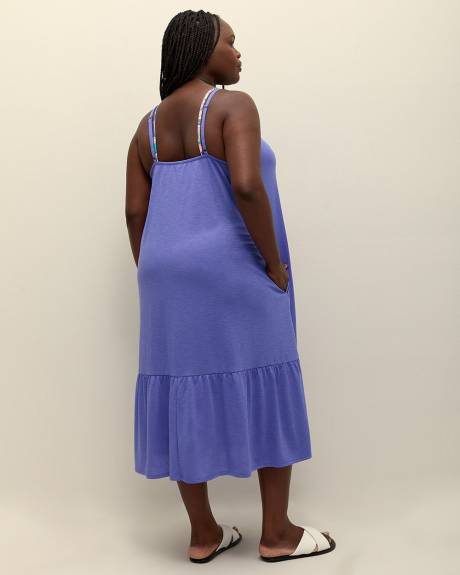 Slub Jersey Ruffle Swim Cover-Up Dress