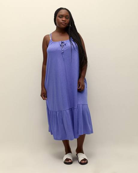 Slub Jersey Ruffle Swim Cover-Up Dress