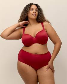 Soutien-gorge contour en microfibre rouge et dentelle, avec armatures - ti Voglio