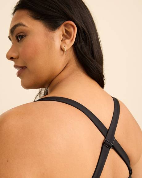 Black Wrap One-Piece Swimwear