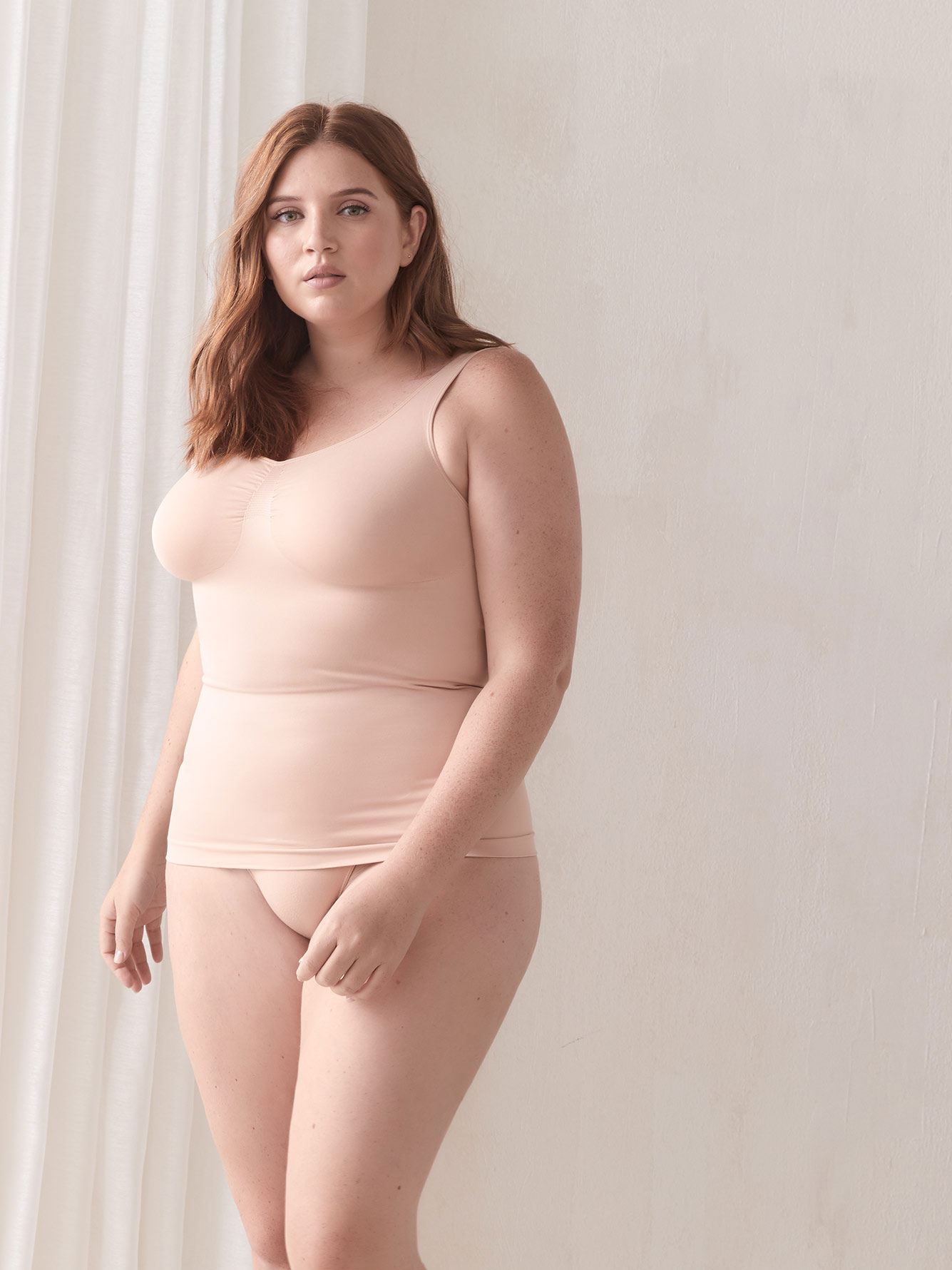 Plus Size Nude Seamless Control Vest Top