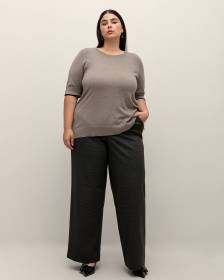 Pantalon essentiel en pointe de Rome à jambe large
