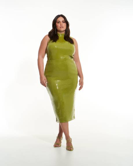 Sequins Knit Pull-On Pencil Skirt - Addition Elle