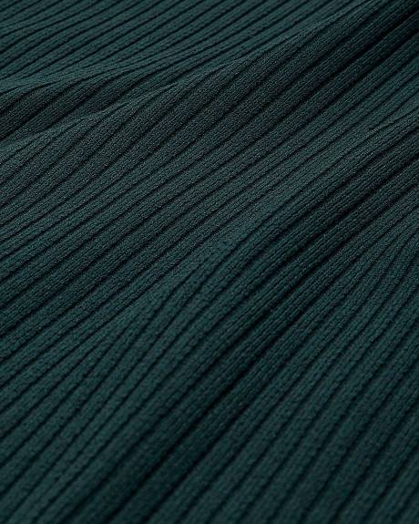 Ribbed Knit Dress with Neck Lace-Up - Addition Elle