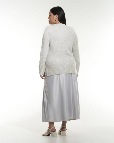 Pull en tricot gris à encolure ronde - Addition Elle