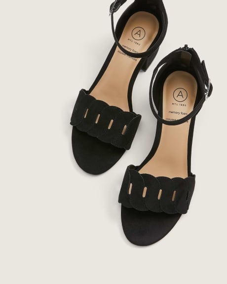 Wide-Fit Block Heel Sandals With Back Zipper - Addition Elle