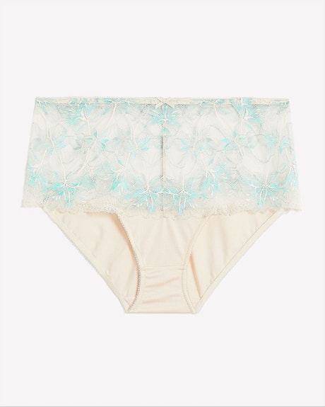 Microfibre Brief with Lace Waist and Bow - Déesse Collection