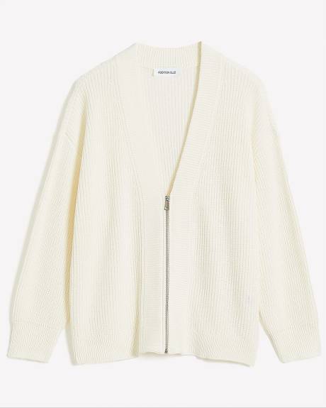 Cardigan zippé à mailles perlées - Addition Elle