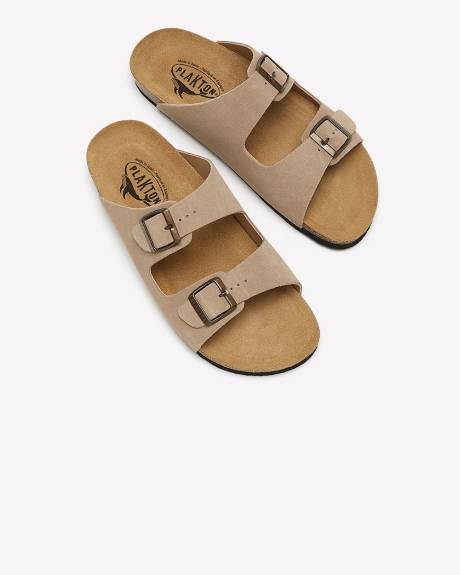 Wide Width, Beta Double Buckle Band Sandal - Plakton