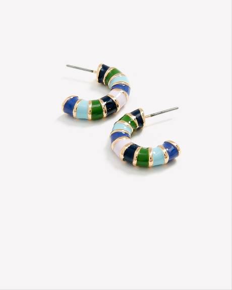 Small Open Hoop Epoxy Earrings