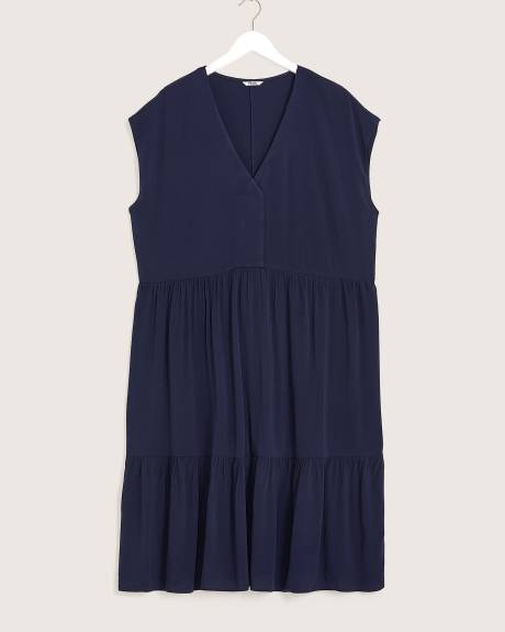 Short-Sleeve Tiered Dress