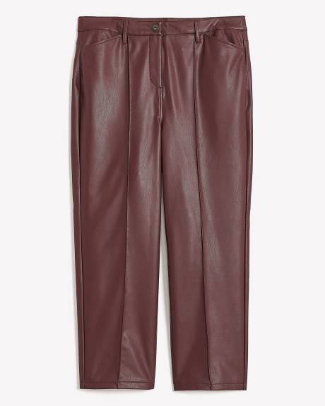 High-Waisted Straight-Leg Faux Leather Pant - Addition Elle