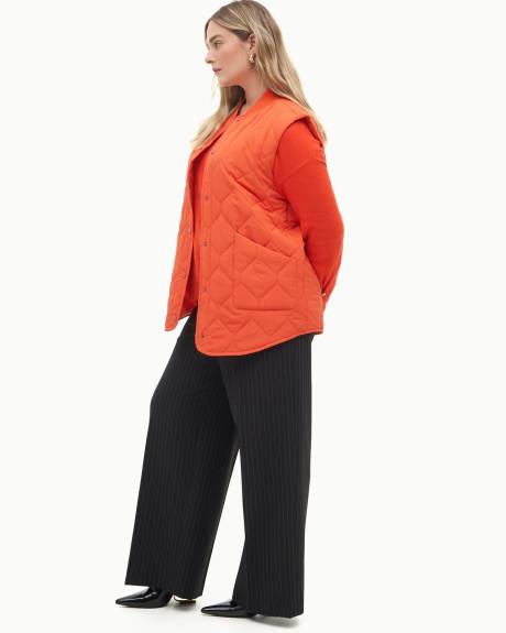 Veste matelassée avec col en tricot côtelé, tissu responsable - Addition Elle