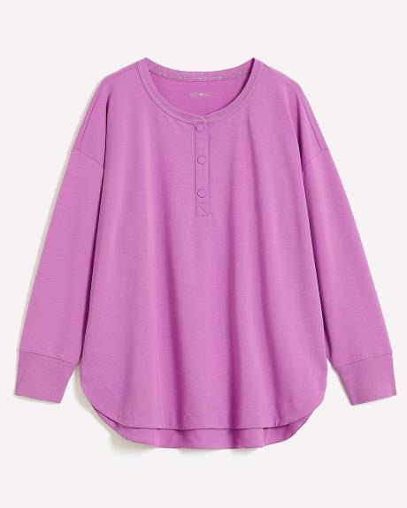 French Terry Henley Pullover Sweatshirt - Active Zone
