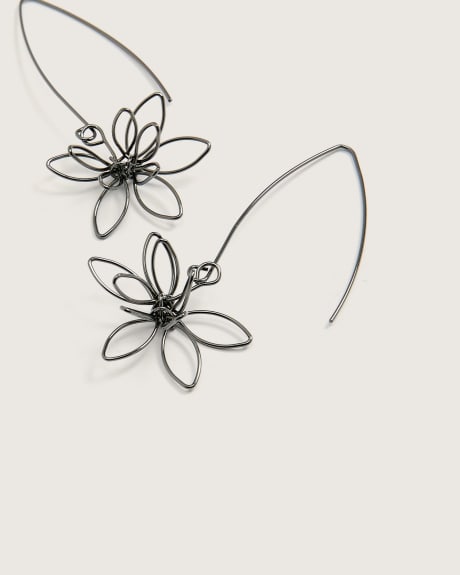 Boucles d'oreilles à pendant floral