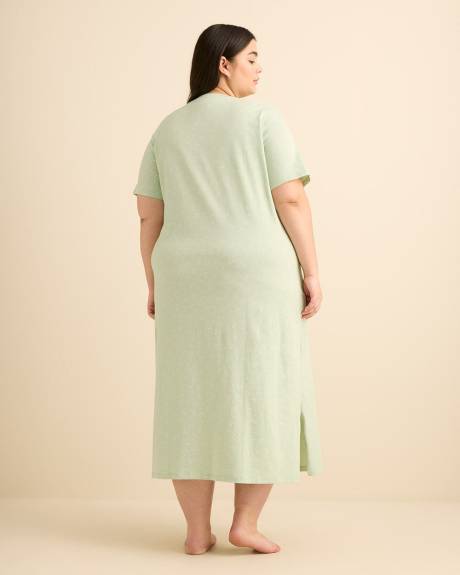 Chemise de nuit longue &agrave; manches courtes avec imprim&eacute; floral - ti Voglio