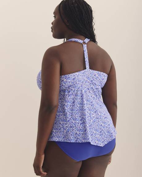 Blue Floral-Print Aviva Tankini Top - Raisins Curve