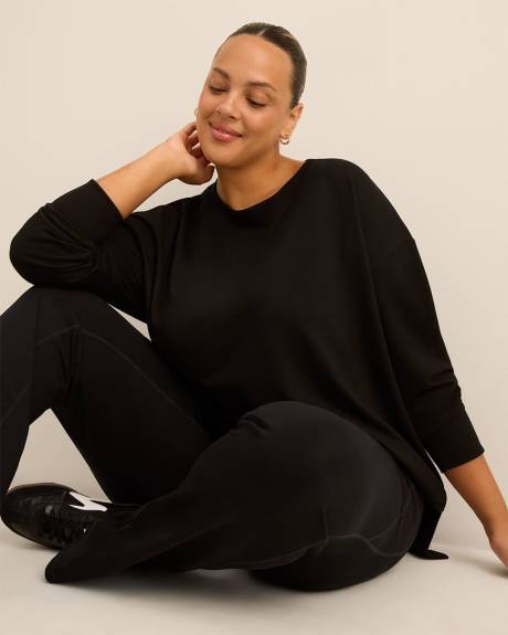 French Terry Tunic with Ribbed Details - Active Zone