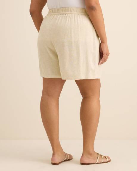 Short en lin m&eacute;lang&eacute; &agrave; enfiler