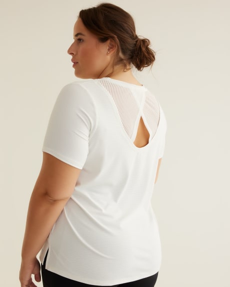 Short-Sleeve Tee with Crisscross Mesh Back - Active Zone