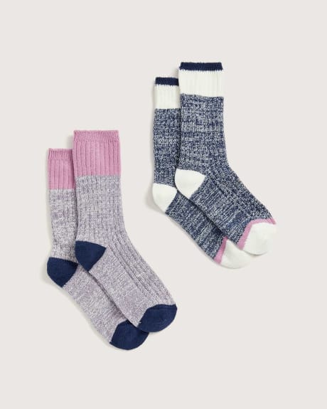 Chaussettes en tricot multicolores, 2 paires - tiVOGLIO