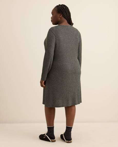 Grey Waffle Knit Long-Sleeve Sleepshirt - ti Voglio Grey Waffle Knit Long-Sleeve Sleepshirt - ti Voglio