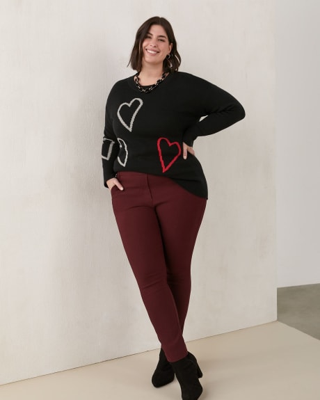 Heather Cotton Long-Sleeve Crew Neck Sweater - In Every Story