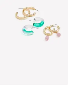 Small Assorted Hoop Earrings, Set of 3 - Addition Elle