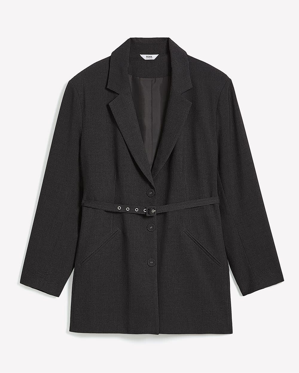 Single-Breasted Blazer with Cinching Belt