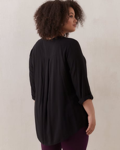 Rolled-Up Sleeve Challis Blouse - In Every Story