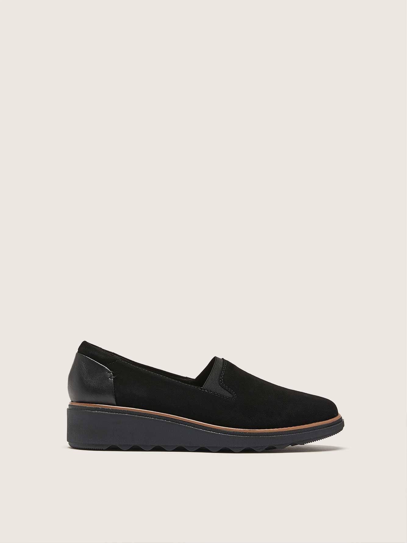 clarks sharon dolly suede wedge loafer