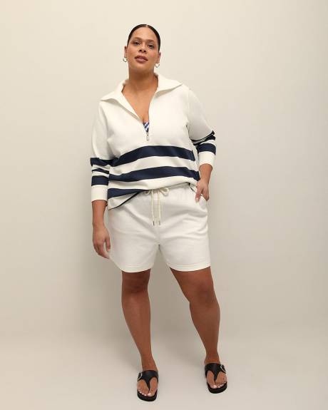 Short en denim extensible blanc, tissu responsable - d/C JEANS