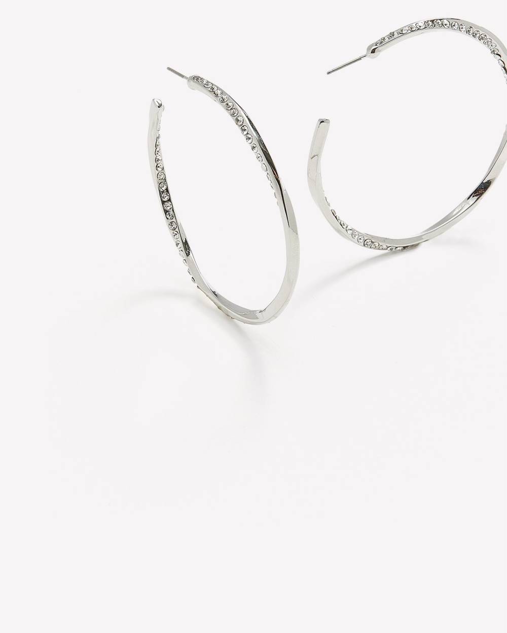 Silver Twisted Hoop Earrings | Penningtons