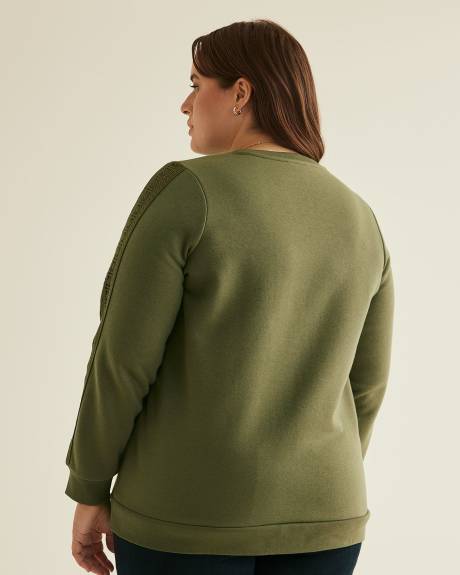 Crewneck Sweatshirt with Crochet Details
