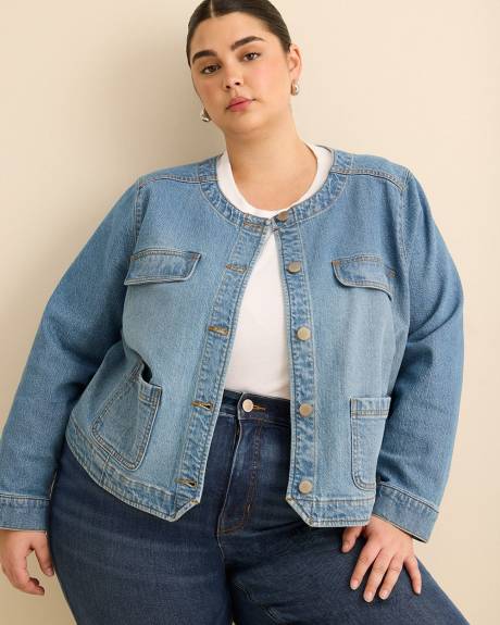 Veste en denim courte sans collet - d/C JEANS