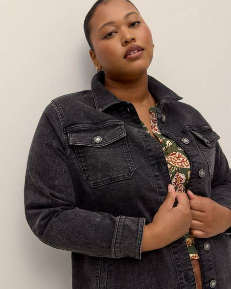 Veste en denim noir délavé, tissu responsable - d/C JEANS