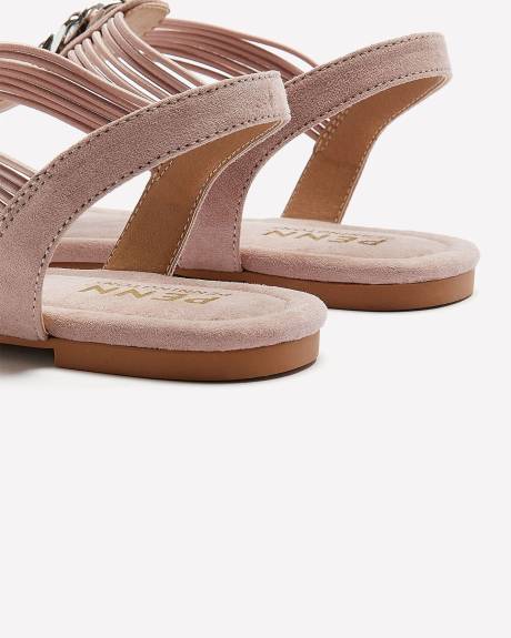 Extra Wide Width, Flat T-Strap Sandal with Chain