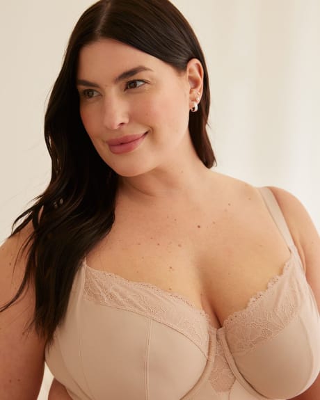 Underwire Bra with Lace at Neckline - Déesse Collection
