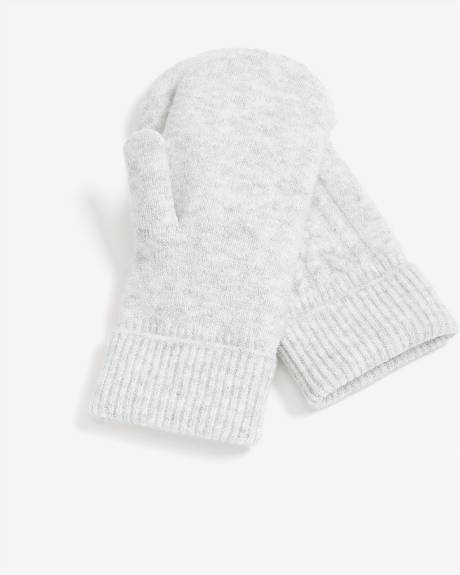 Mitaines en mailles torsad&eacute;es doubl&eacute;es en molleton