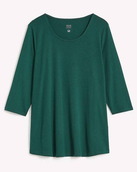 Girlfriend-Fit Crewneck Ribbed Tee - PENN. Essentials