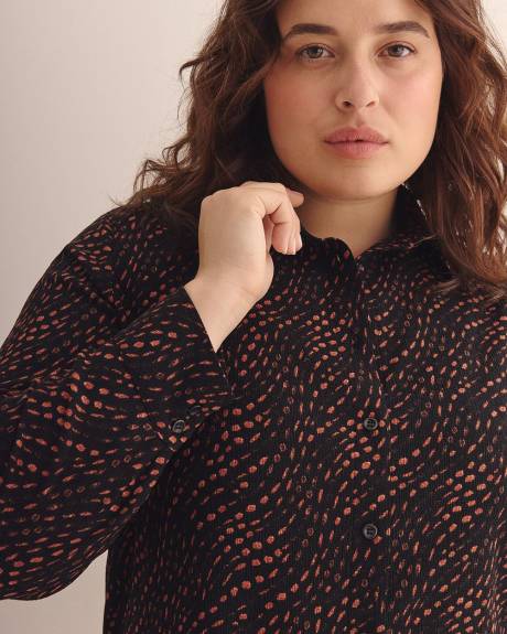 Buttoned-Down Long Sleeve Knit Shirt