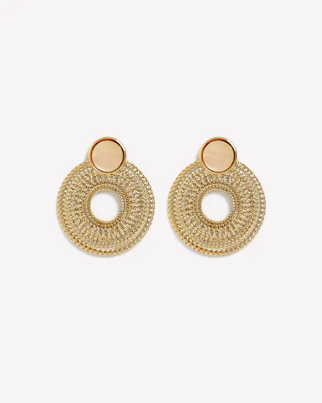 Statement Textured Round Drop Earrings