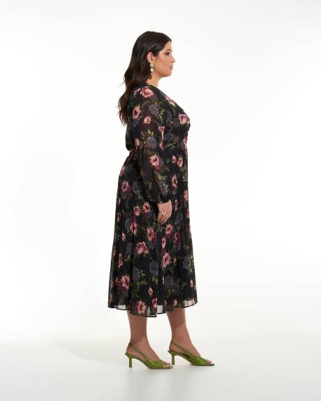 Responsible, Pleated Dress with Twisted Front Knot - Addition Elle