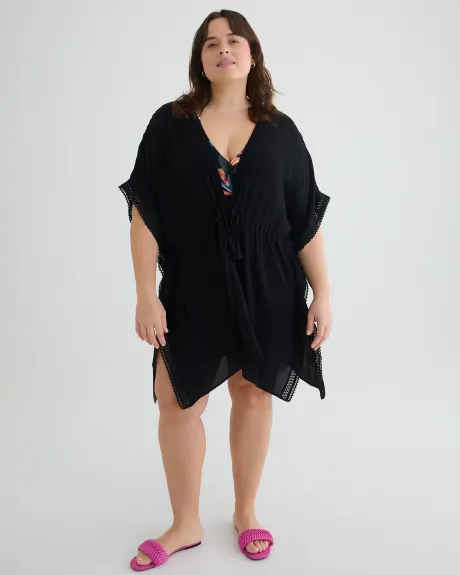 Caftan couvre-maillot à taille empire