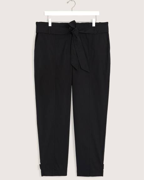 Cropped Straight-Leg Pant with Sash
