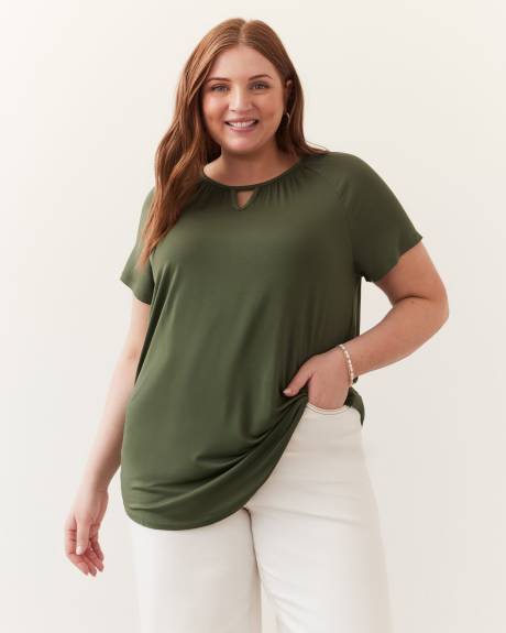 Responsible, Printed Short-Sleeve Knit Tunic