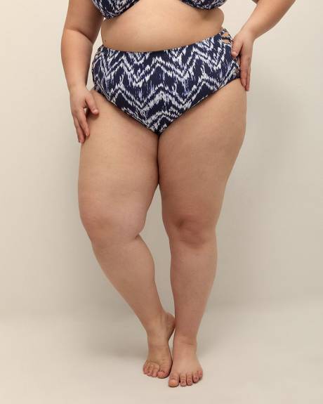 Culotte de maillot taille haute à chevrons